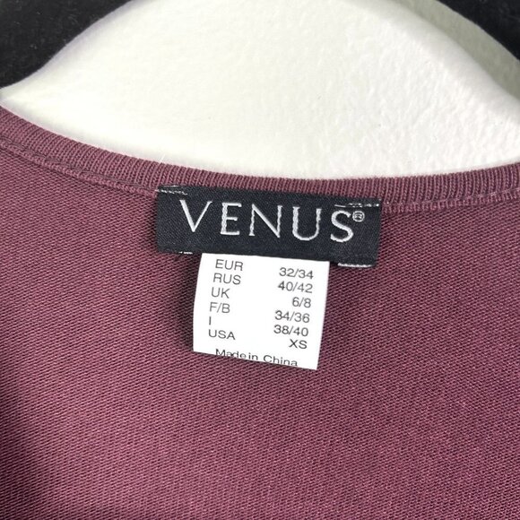 Venus‎ burgundy blouse size XS - Picture 3 of 5